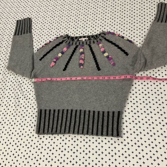 Olympia Le-Tan Cashmere Margot Embroidered Sweater in Grey Medium - Picture 8 of 15